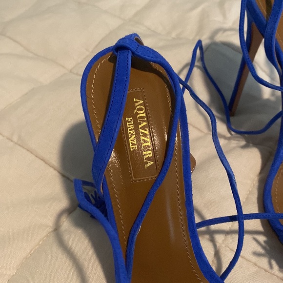 Aquazurra royal blue fringe sandals - Picture 4 of 6